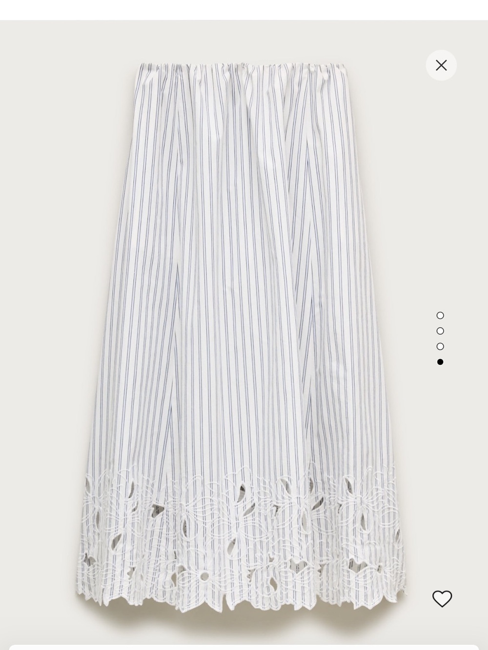 J. Crew Blue and White Striped Eyelet Midi Skirt